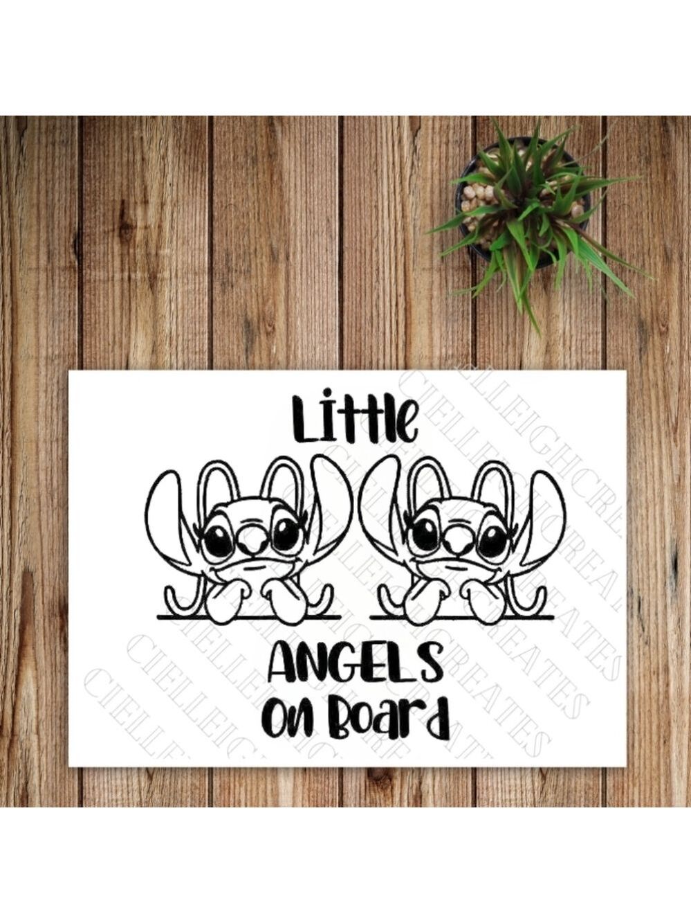 *2 for $20* Little Angels On Board Stitch Vinyl Decal Sticker Handcrafted